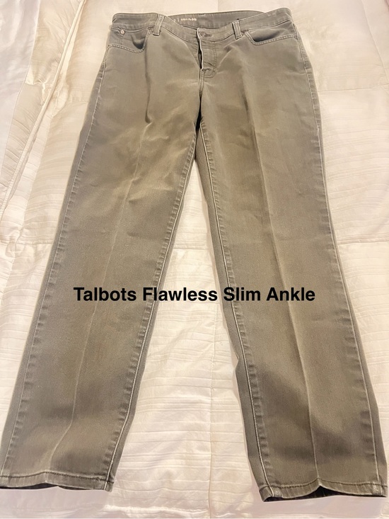 Talbots Denim - Talbots Flawless Slim Ankle Jeans in Olive Gray Size 12